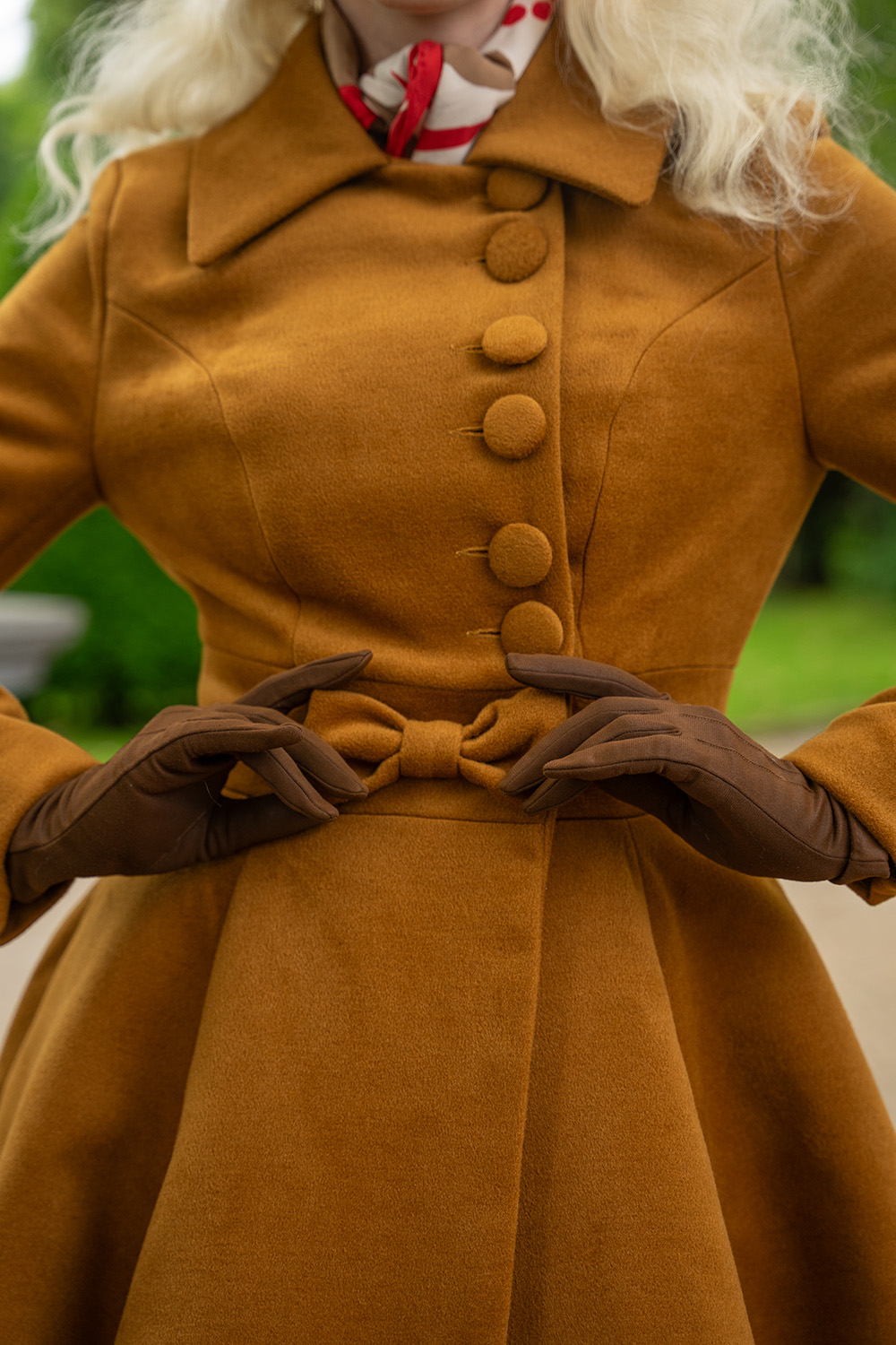 Caroline Swing Coat in Ochre Brown